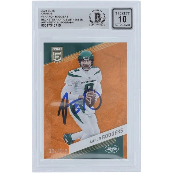 Aaron Rodgers Signed 2023 Panini Donruss Elite Orange Card #4 | Beckett Graded 10