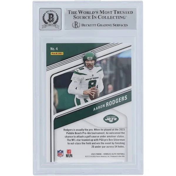 Aaron Rodgers Signed 2023 Panini Donruss Elite Orange Card #4 | Beckett Graded 10