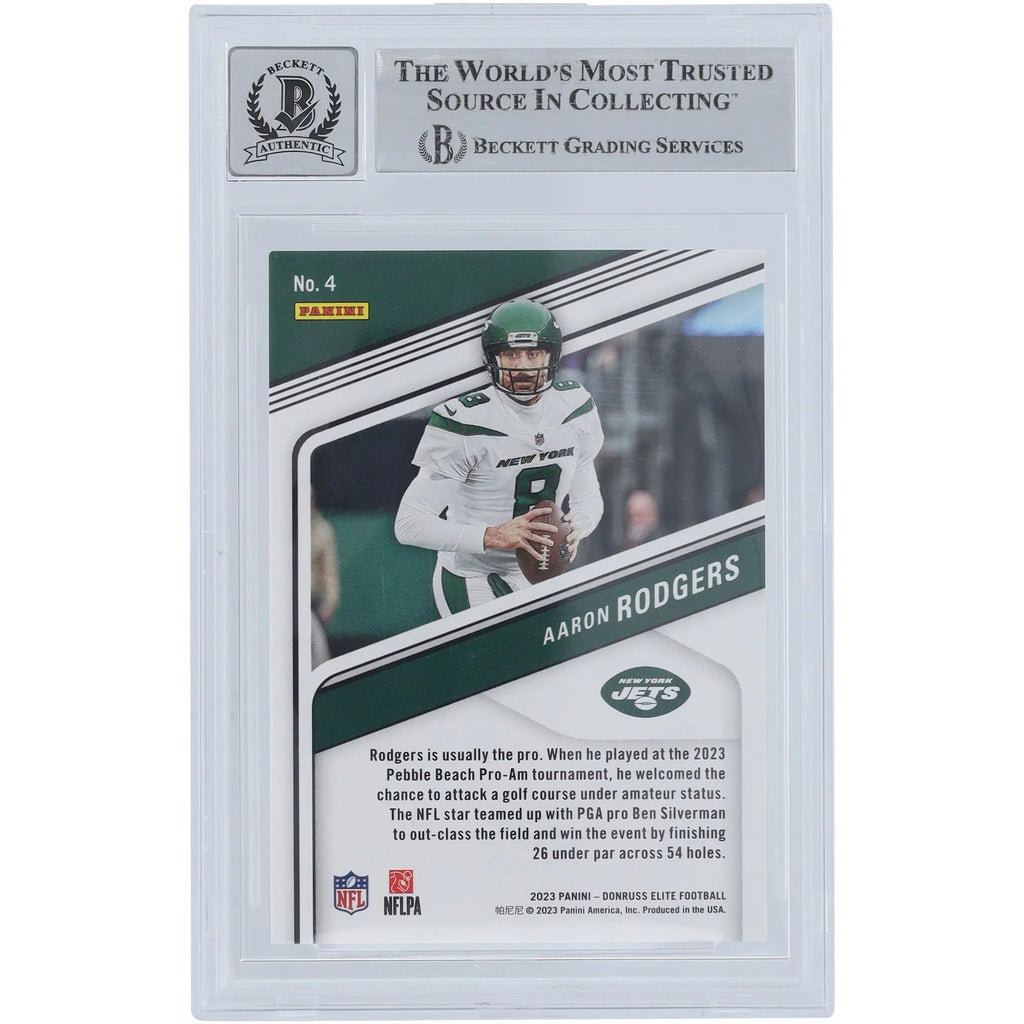 Aaron Rodgers Signed 2023 Panini Donruss Elite Orange Card #4 | Beckett Graded 10