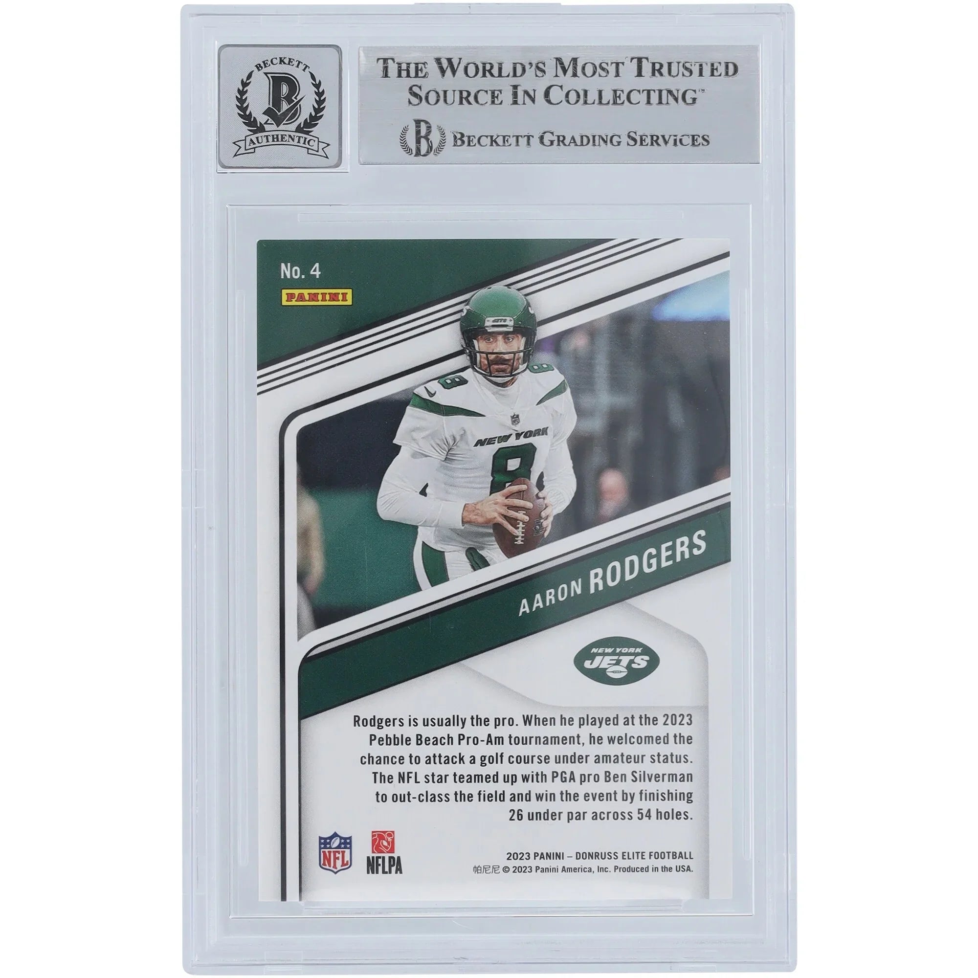 Aaron Rodgers Signed 2023 Panini Donruss Elite Orange Card #4 | Beckett Graded 10