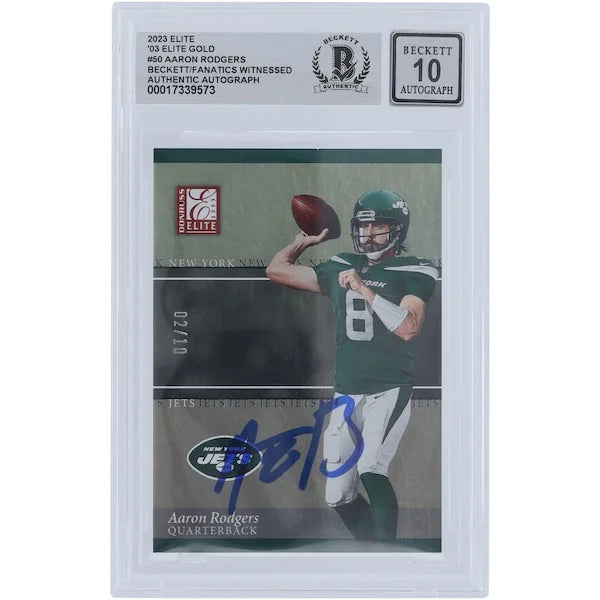 Aaron Rodgers Signed 2023 Panini Donruss Elite Gold #50 Card | #/10 Beckett