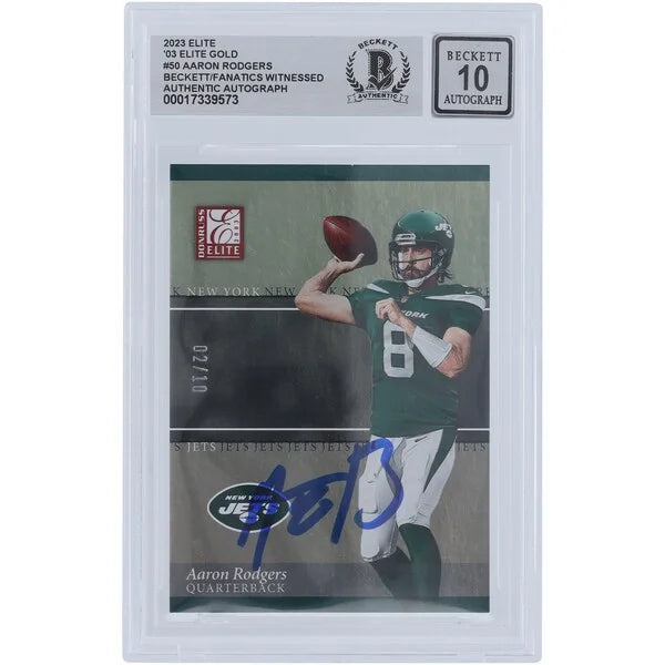 Aaron Rodgers Signed 2023 Panini Donruss Elite Gold #50 Card | #/10 Beckett