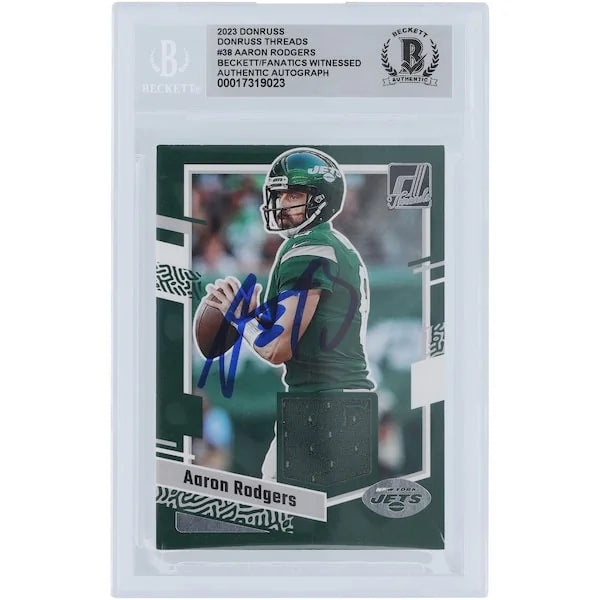 Aaron Rodgers Signed 2023 Panini Donruss Threads Relic Card | Beckett Authenticated