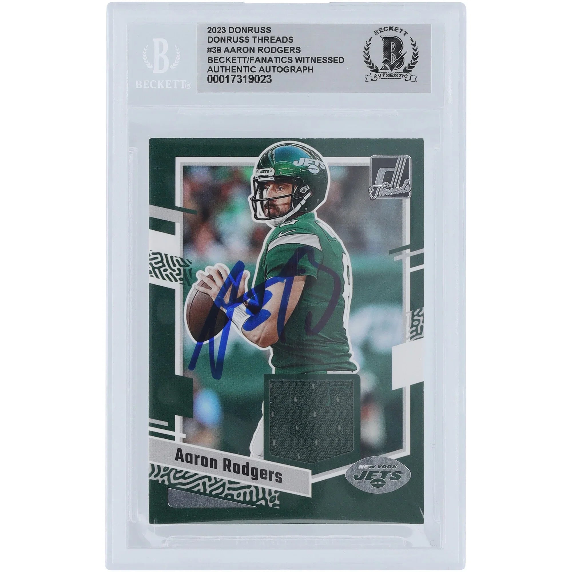 Aaron Rodgers Signed 2023 Panini Donruss Threads Relic Card | Beckett Authenticated