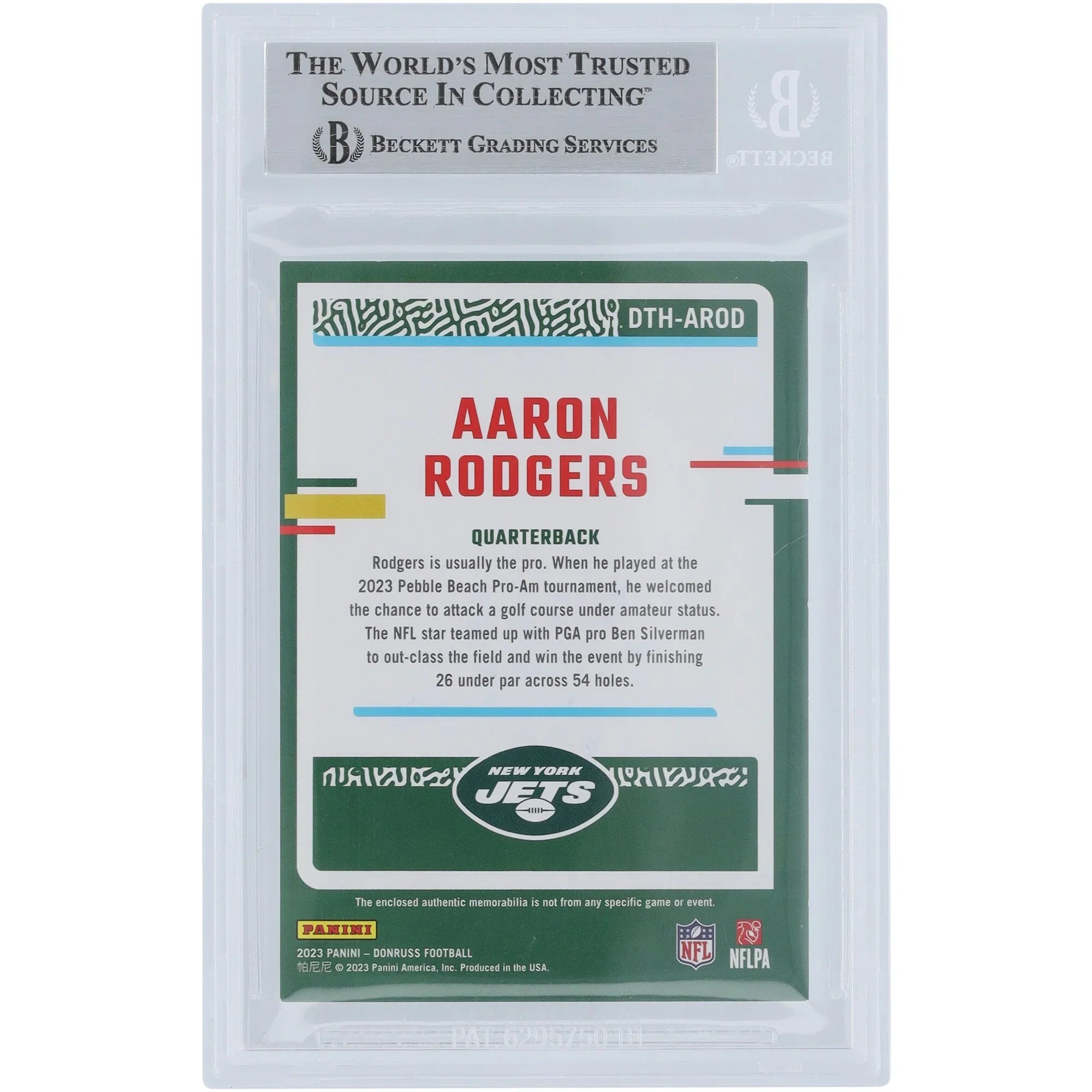 Aaron Rodgers Signed 2023 Panini Donruss Threads Relic Card | Beckett Authenticated