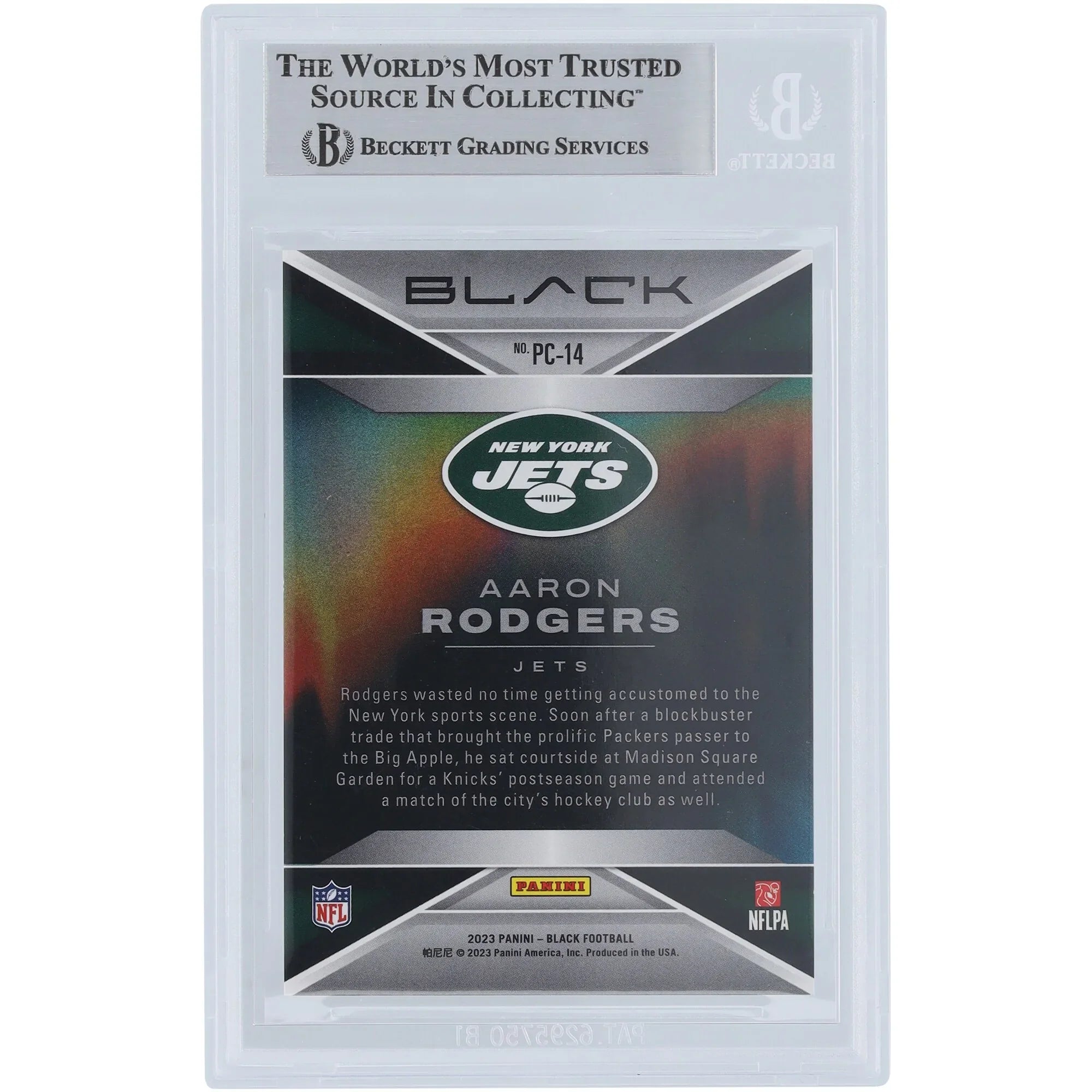 Aaron Rodgers Signed 2023 Panini Black Prolific Card #PC-14 | Beckett Authenticated