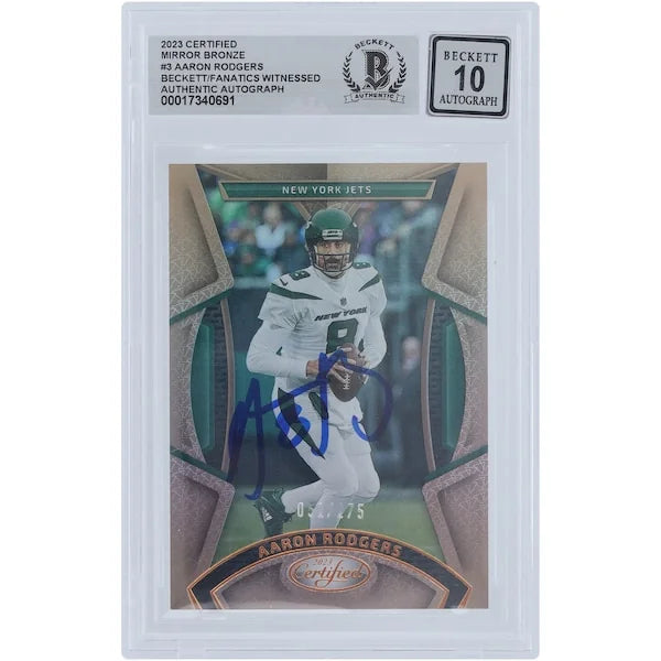 Aaron Rodgers Signed 2023 Panini Certified Mirror Bronze #3 Card | Graded 10