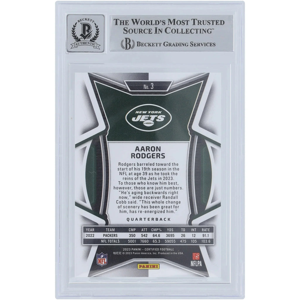 Aaron Rodgers Signed 2023 Panini Certified Mirror Bronze #3 Card | Graded 10