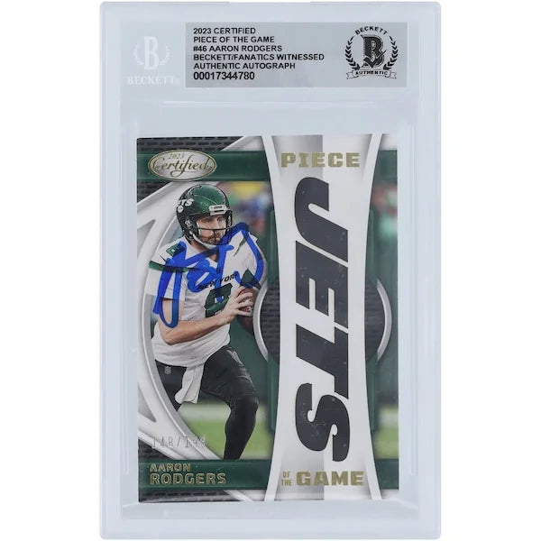 Aaron Rodgers Signed 2023 Panini Certified Piece of the Game Card #POG-46 | Beckett 10