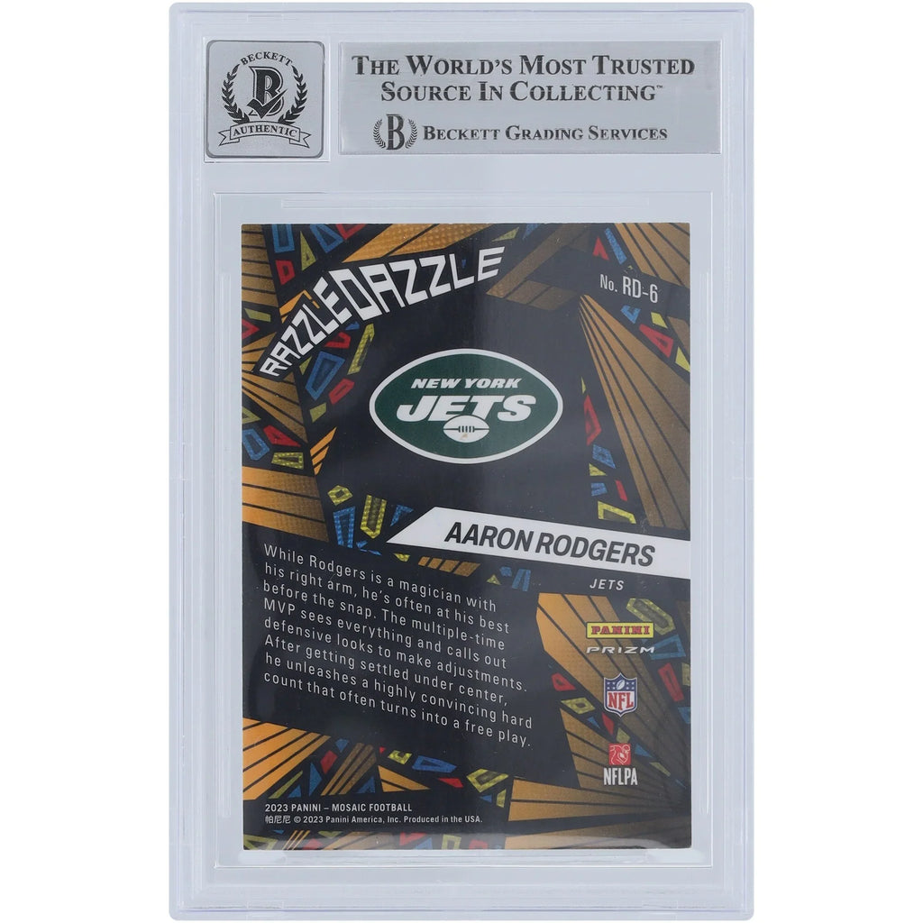 Aaron Rodgers Signed 2023 Panini Mosaic Razzle Dazzle #RD-6 | Beckett Authenticated