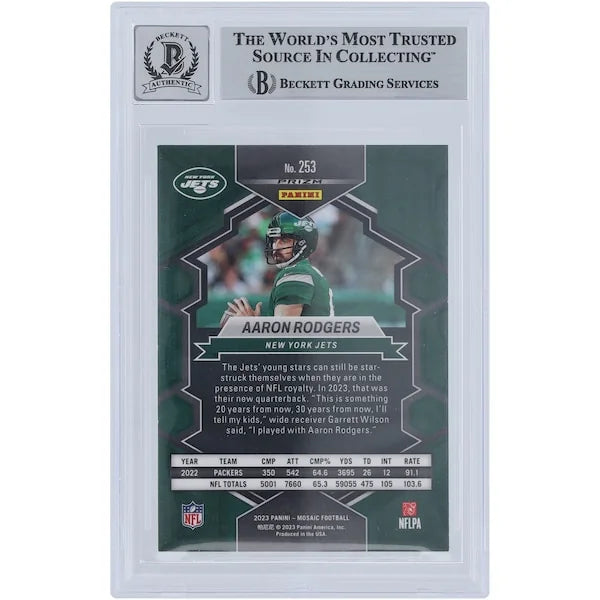 Aaron Rodgers Signed 2023 Panini Mosaic National Pride #253 | Beckett Authenticated 9