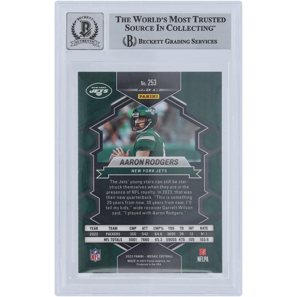 Aaron Rodgers Signed 2023 Panini Mosaic National Pride #253 | Beckett Authenticated 9