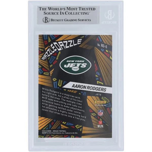 Aaron Rodgers Signed 2023 Panini Mosaic Razzle Dazzle #RD-6 Card | Beckett Authenticated