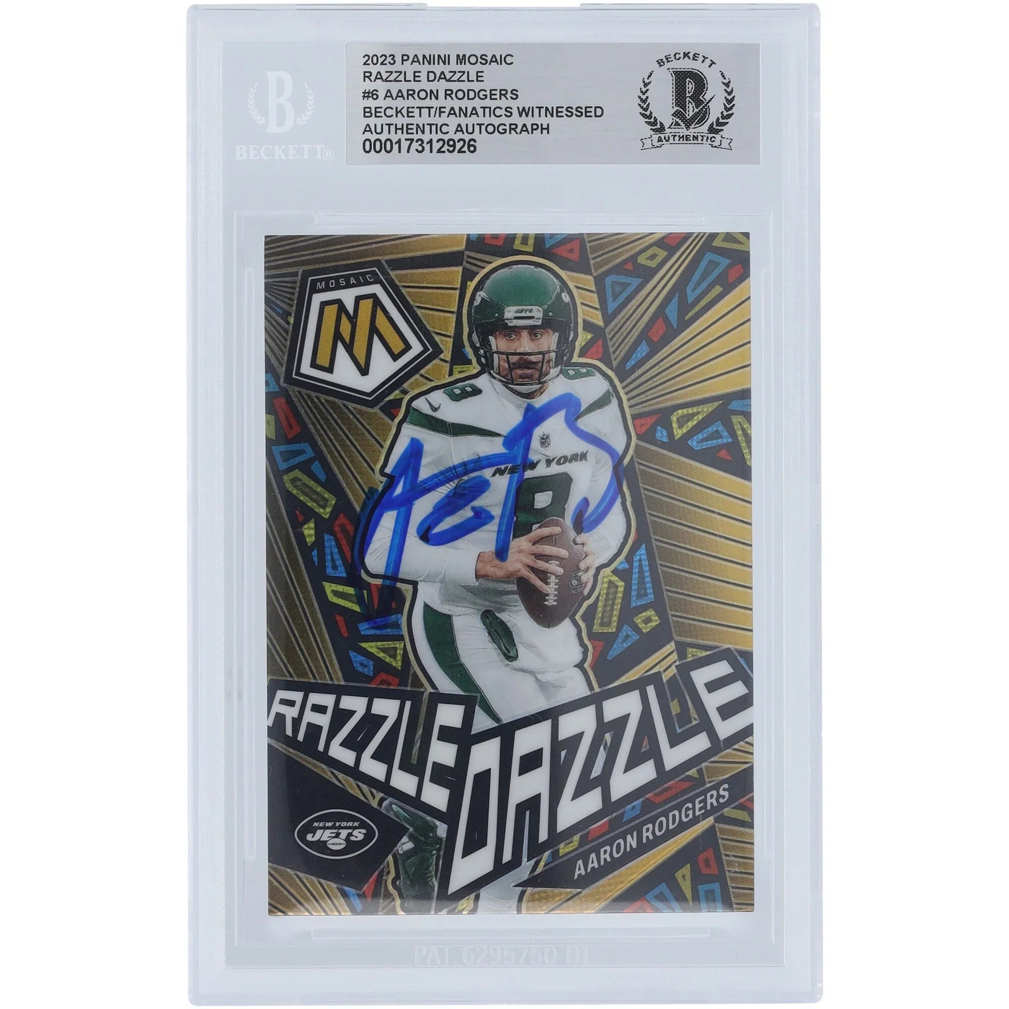 Aaron Rodgers Signed 2023 Panini Mosaic Razzle Dazzle #RD-6 Card | Beckett Authenticated