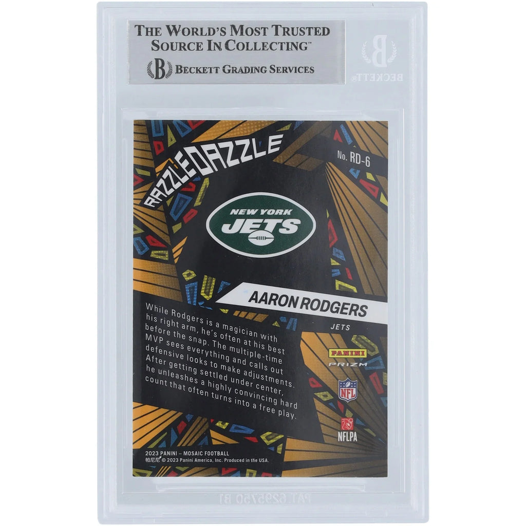 Aaron Rodgers Signed 2023 Panini Mosaic Razzle Dazzle #RD-6 Card | Beckett Authenticated