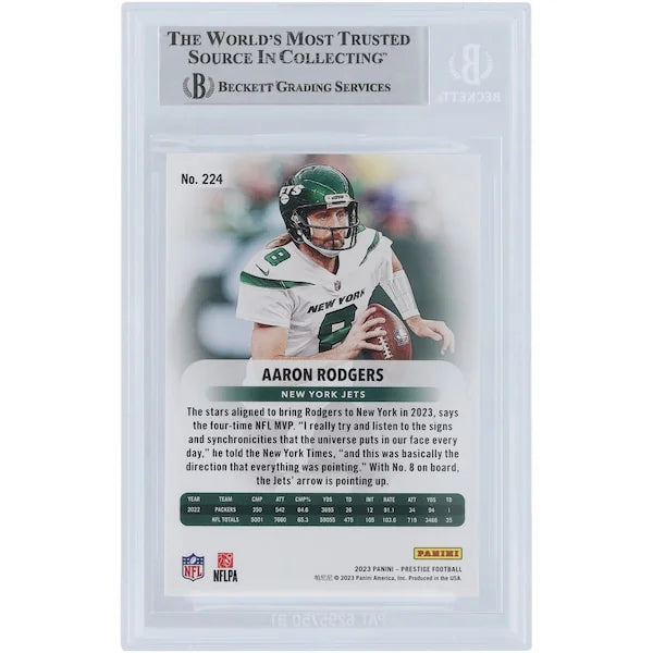 Aaron Rodgers Signed 2023 Panini Prestige Xtra Points Blue Card #224 #/399