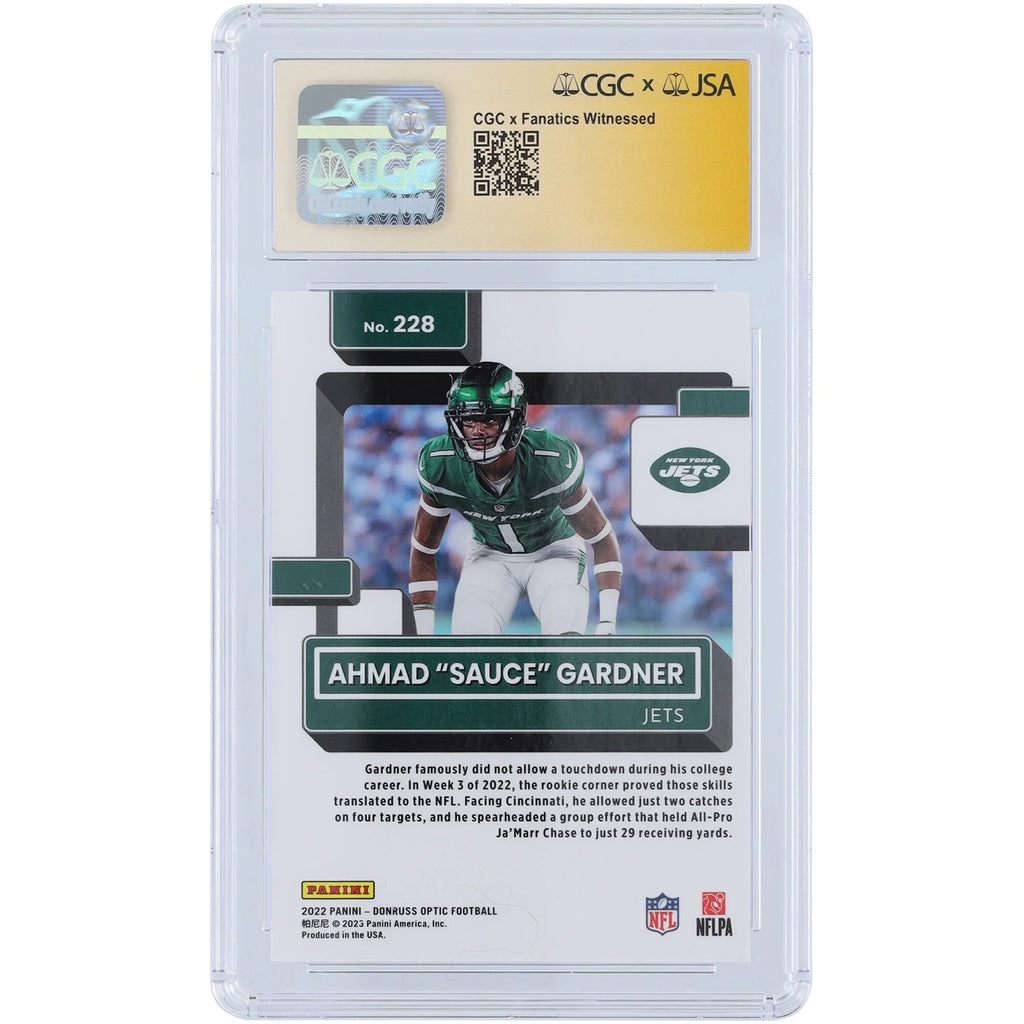 Ahmad Gardner Signed 2022 Panini Donruss Optic #228 Rookie Card | CGC 9