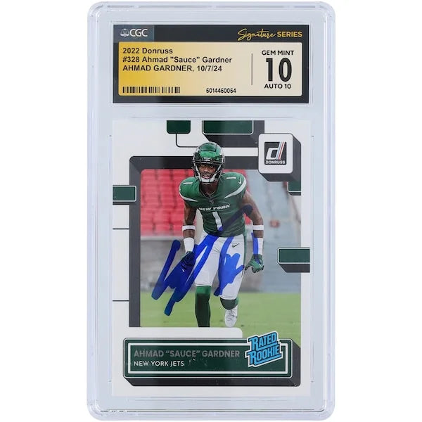 Ahmad Gardner Signed 2022 Panini Donruss #328 Rookie Card | Jets