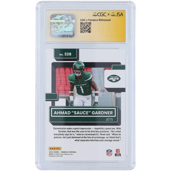 Ahmad Gardner Signed 2022 Panini Donruss #328 Rookie Card | Jets