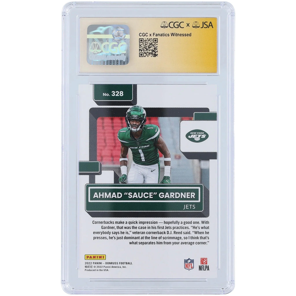 Ahmad Gardner Signed 2022 Panini Donruss #328 Rookie Card | Jets