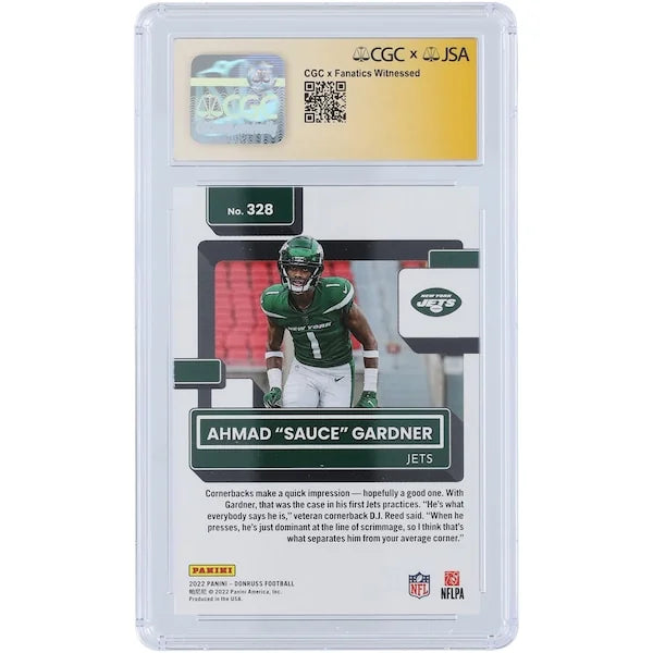 Ahmad Gardner Signed 2022 Panini Donruss #328 Rookie Card | CGC Graded
