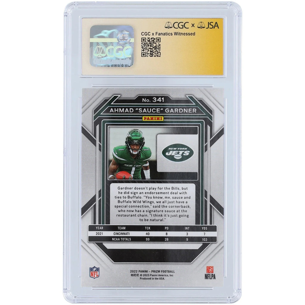 Ahmad Gardner Signed 2022 Panini Prizm #341 Rookie Card | CGC 9