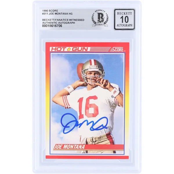 Joe Montana Signed 1990 Score #311 Card | Graded 10