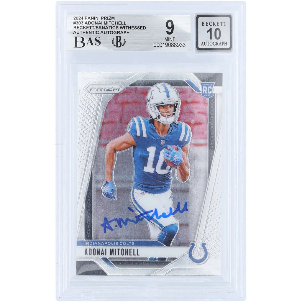 Adonai Mitchell Signed 2024 Panini Prizm #303 Rookie Card | Beckett Authenticated