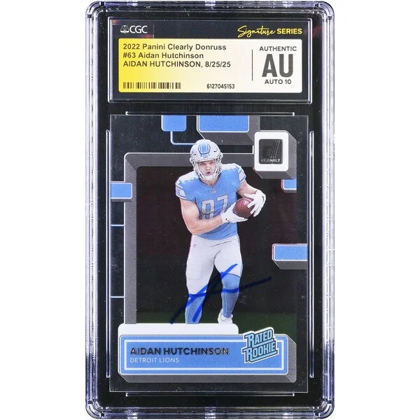 Aidan Hutchinson Signed 2022 Panini Clearly Donruss Rated Rookie #63 | CGC 10