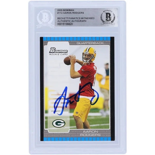 Aaron Rodgers Signed 2005 Bowman #112 Rookie Card | Beckett Authenticated