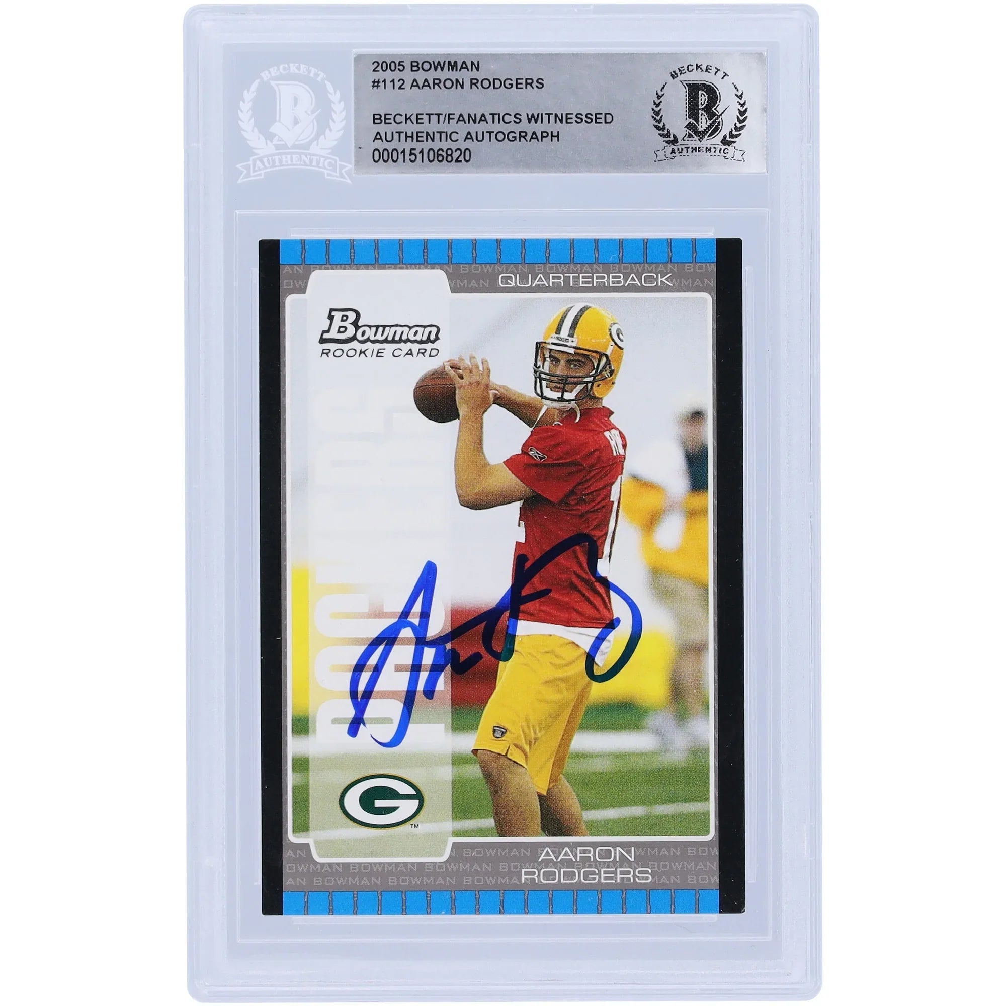 Aaron Rodgers Signed 2005 Bowman #112 Rookie Card | Beckett Authenticated
