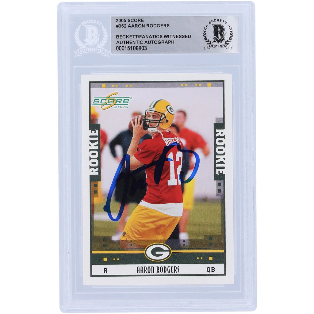 Aaron Rodgers Signed 2005 Score #352 Rookie Card | Beckett Authenticated