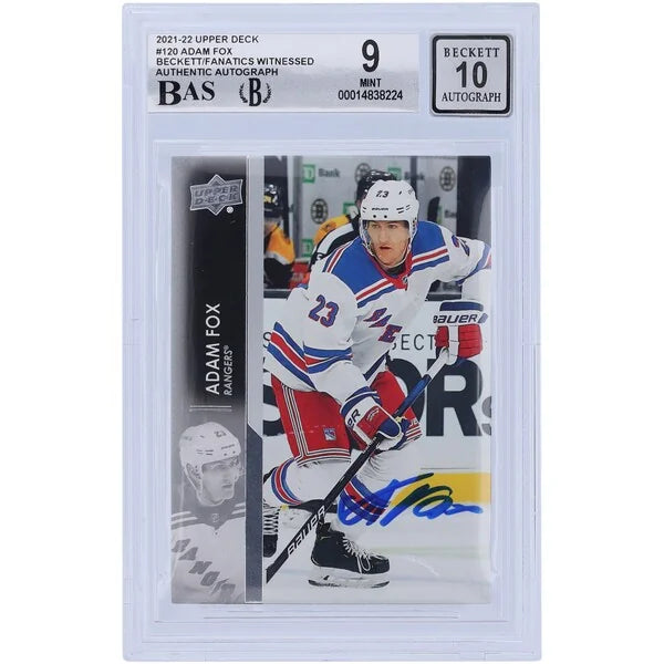Adam Fox Signed 2021-22 Upper Deck Series 1 #120 | BGS 9 Graded