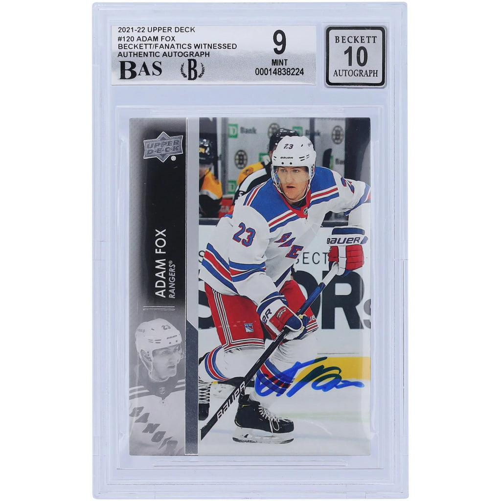Adam Fox Signed 2021-22 Upper Deck Series 1 #120 | BGS 9 Graded