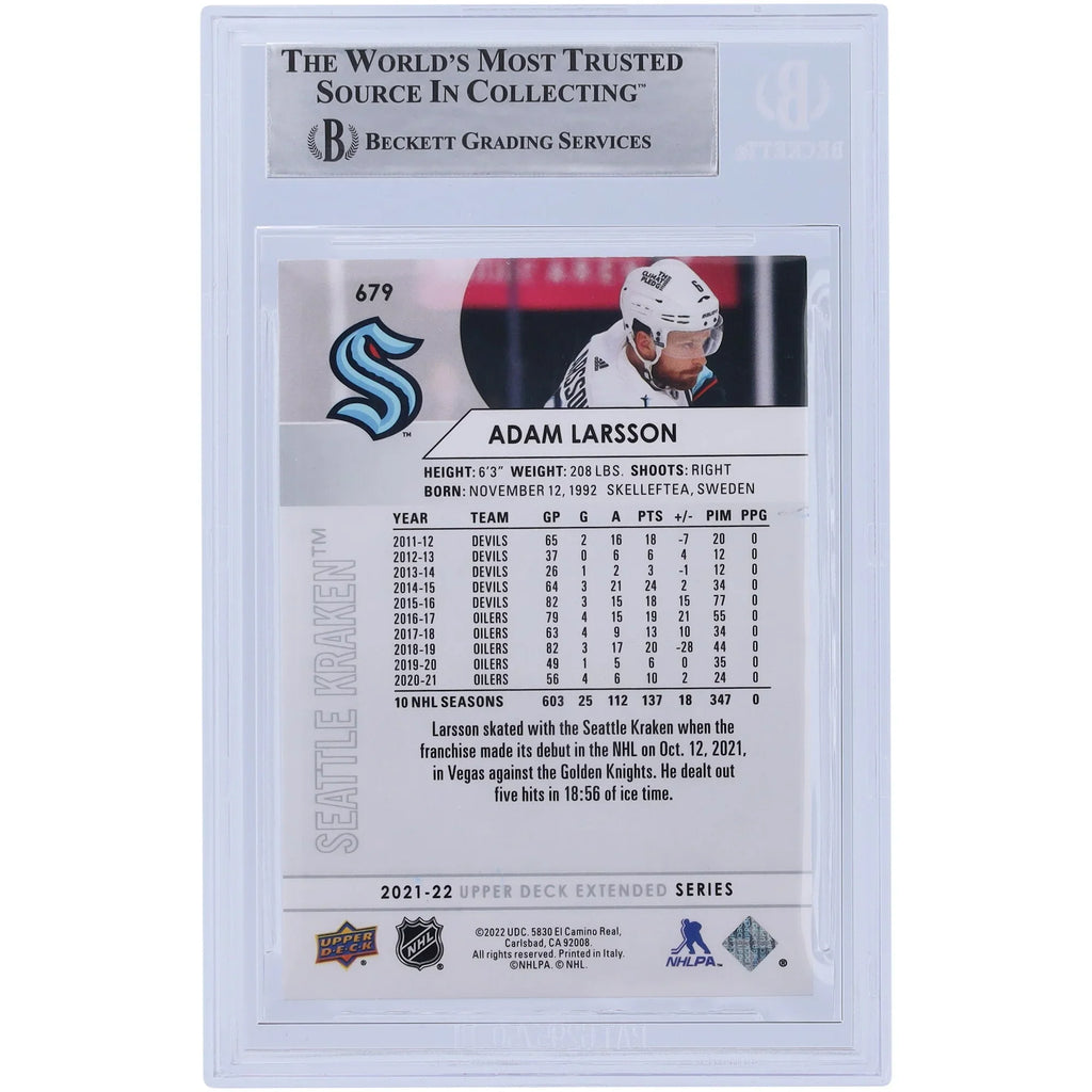 Adam Larsson Signed 2021-22 Upper Deck Extended Series #679 Card | Beckett Authenticated