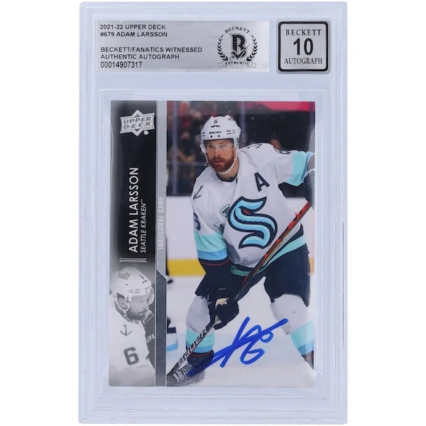 Adam Larsson Signed 2021-22 Upper Deck #679 Card | BGS 10 Autograph