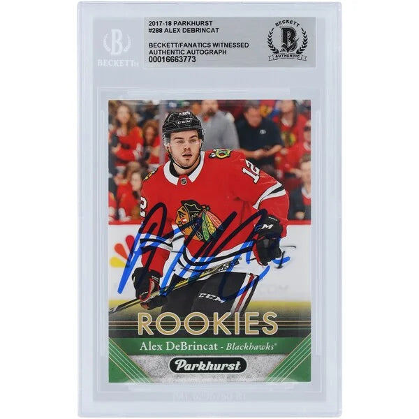 Alex DeBrincat Signed 2017-18 Upper Deck Parkhurst #288 Rookie Card | Beckett Authenticate