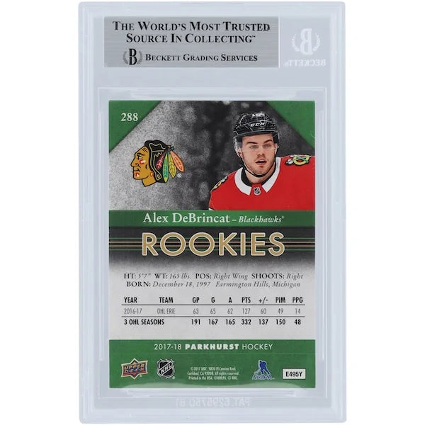 Alex DeBrincat Signed 2017-18 Upper Deck Parkhurst #288 Rookie Card | Beckett Authenticate