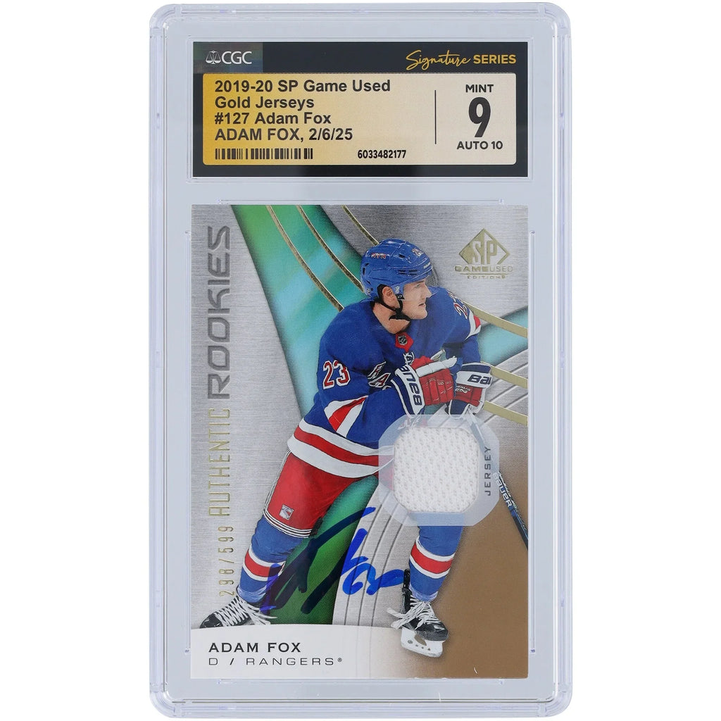 Adam Fox Signed 2019-20 Upper Deck SP Game Used Rookie Card | #127/599