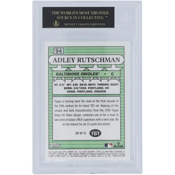 Adley Rutschman 2024 Topps TBT 90 Topps Ames All-Stars Black Label #94 | BGS 10