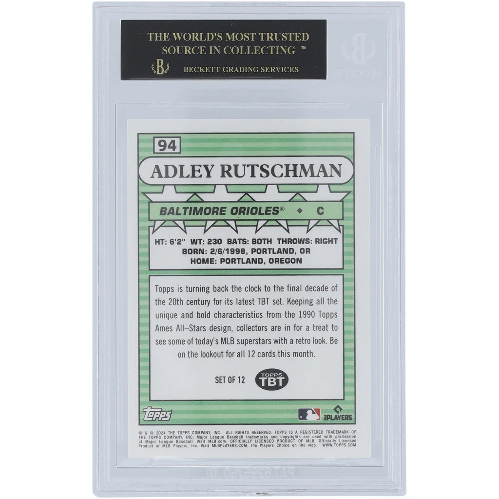 Adley Rutschman 2024 Topps TBT 90 Topps Ames All-Stars Black Label #94 | BGS 10