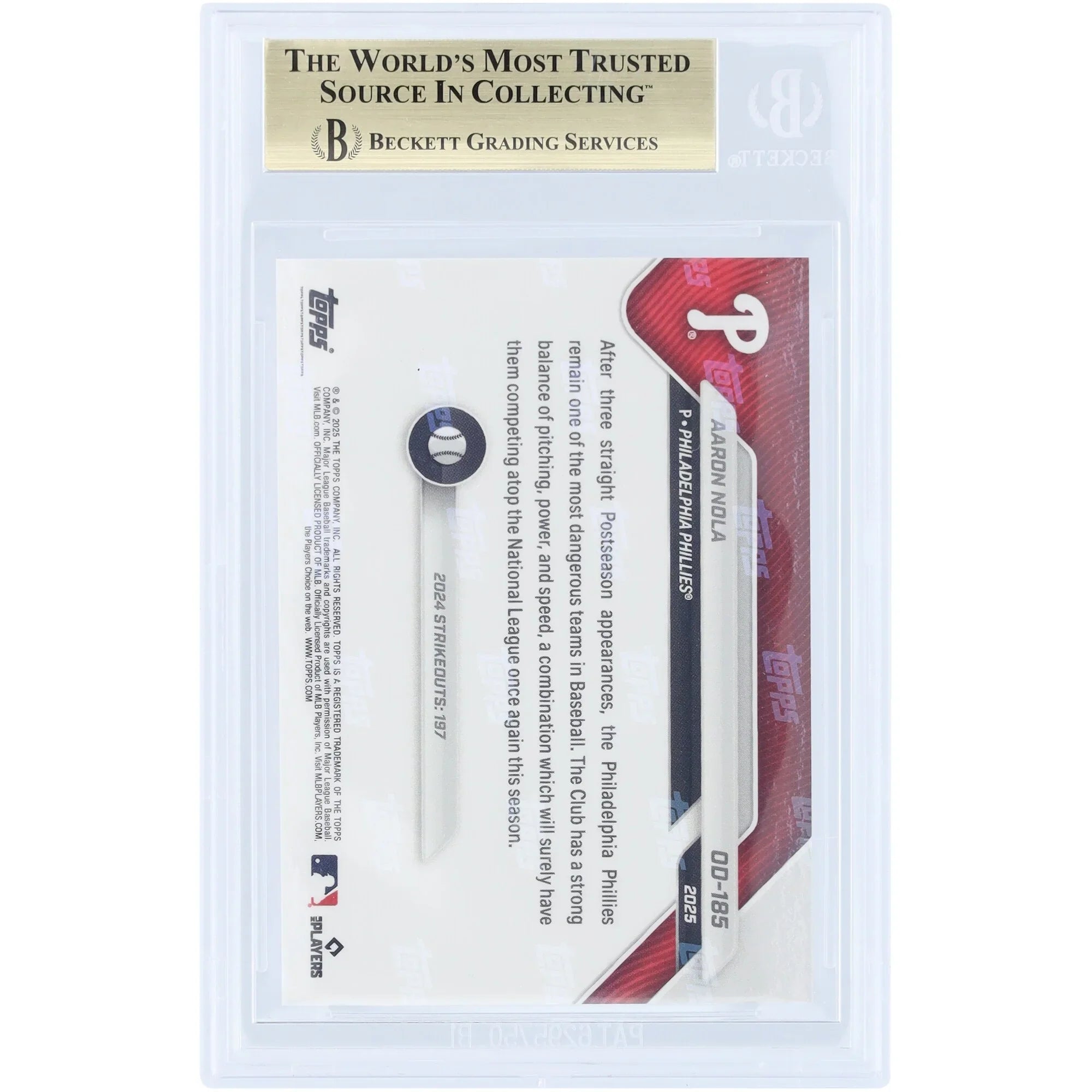 Aaron Nola 2025 Topps Now Road to Opening Day #OD-185 | BGS 9.5