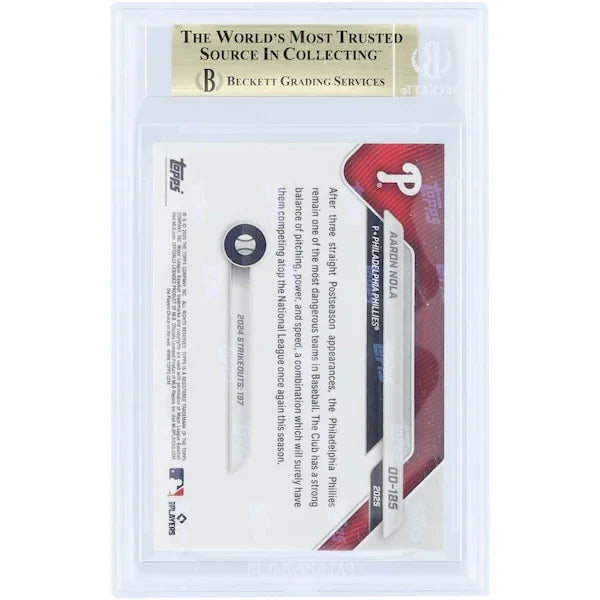 Aaron Nola 2025 Topps Now Road to Opening Day #OD-185 | BGS 10 | 10 10 10 9.5