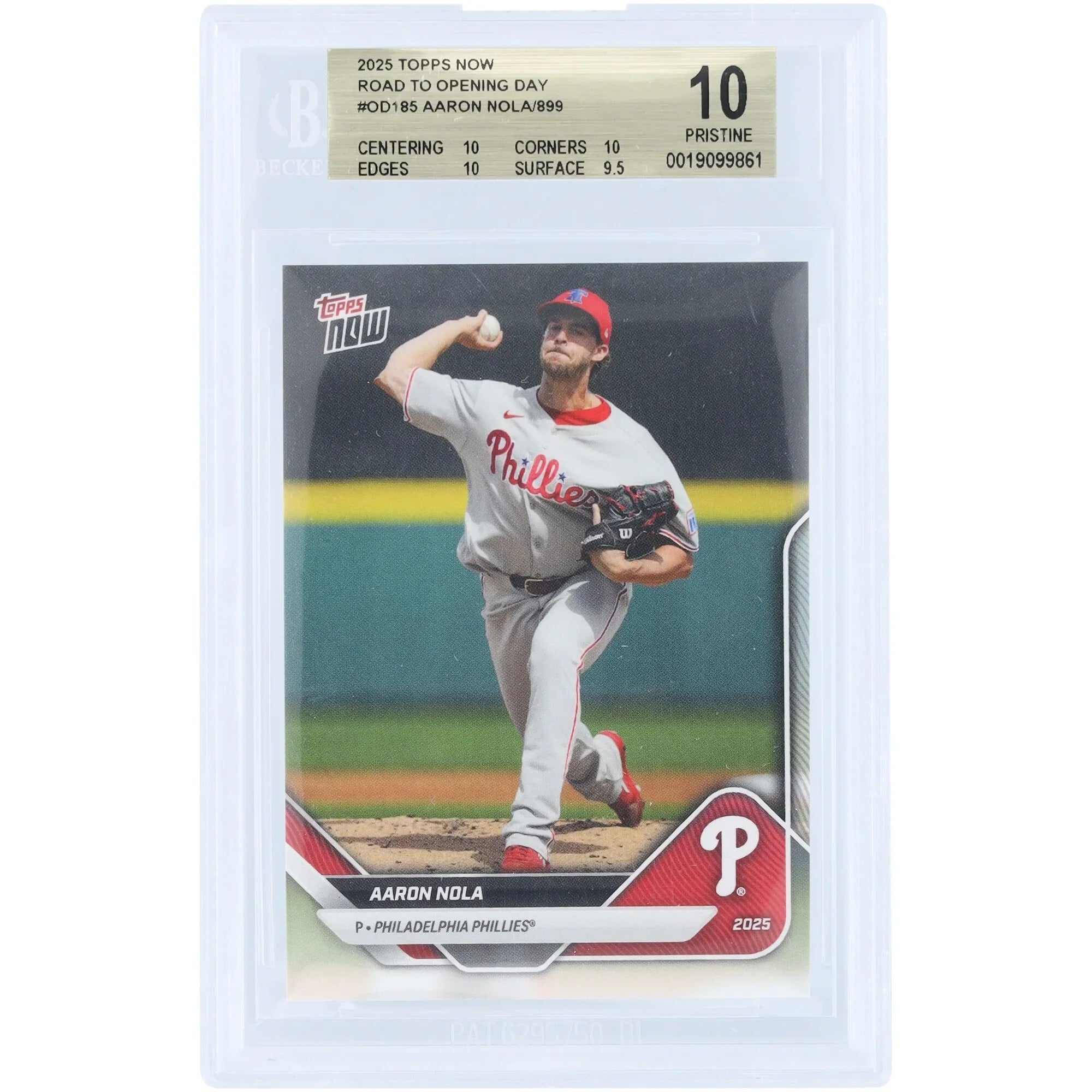 Aaron Nola 2025 Topps Now Road to Opening Day #OD-185 | BGS 10 | 10 10 10 9.5