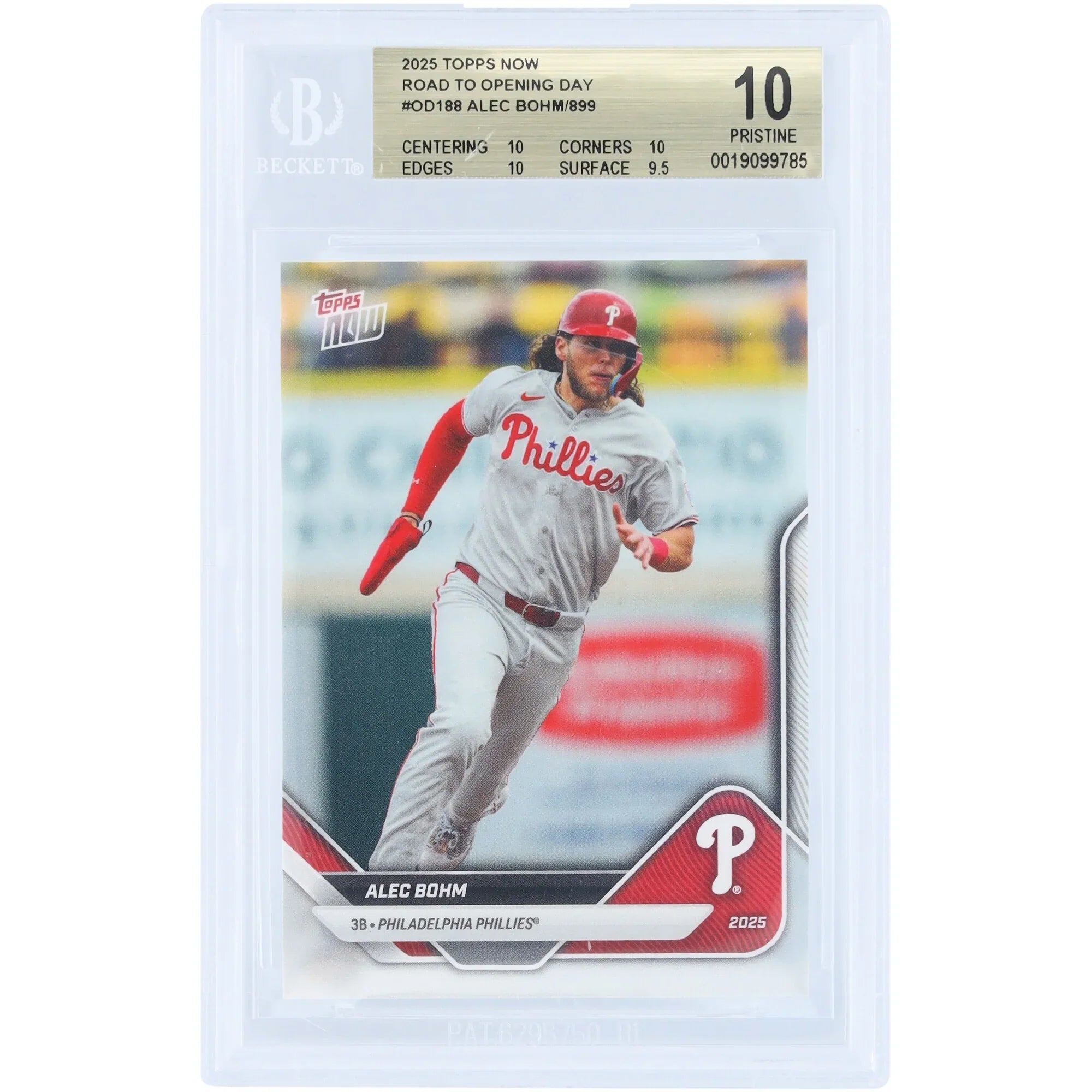 Alec Bohm 2025 Topps Now Road to Opening Day #OD-188 | BGS 10 | 10 10 10 9.5