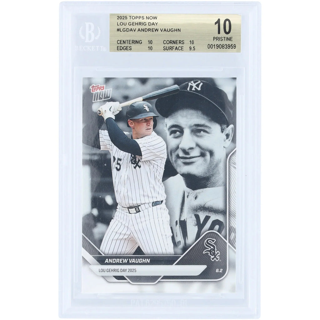 Andrew Vaughn 2025 Topps Now Lou Gehrig Day Card | BGS 10