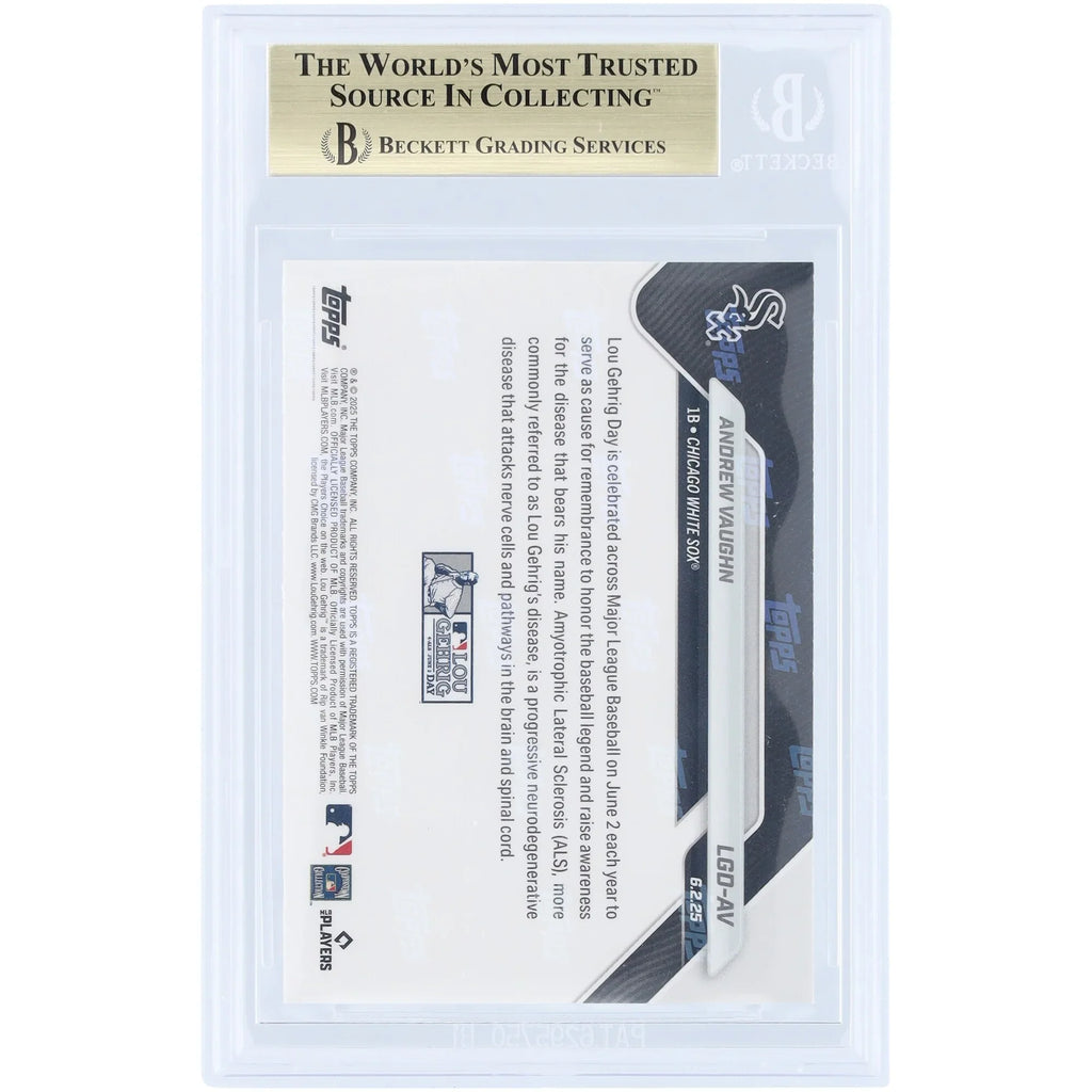Andrew Vaughn 2025 Topps Now Lou Gehrig Day Card | BGS 10