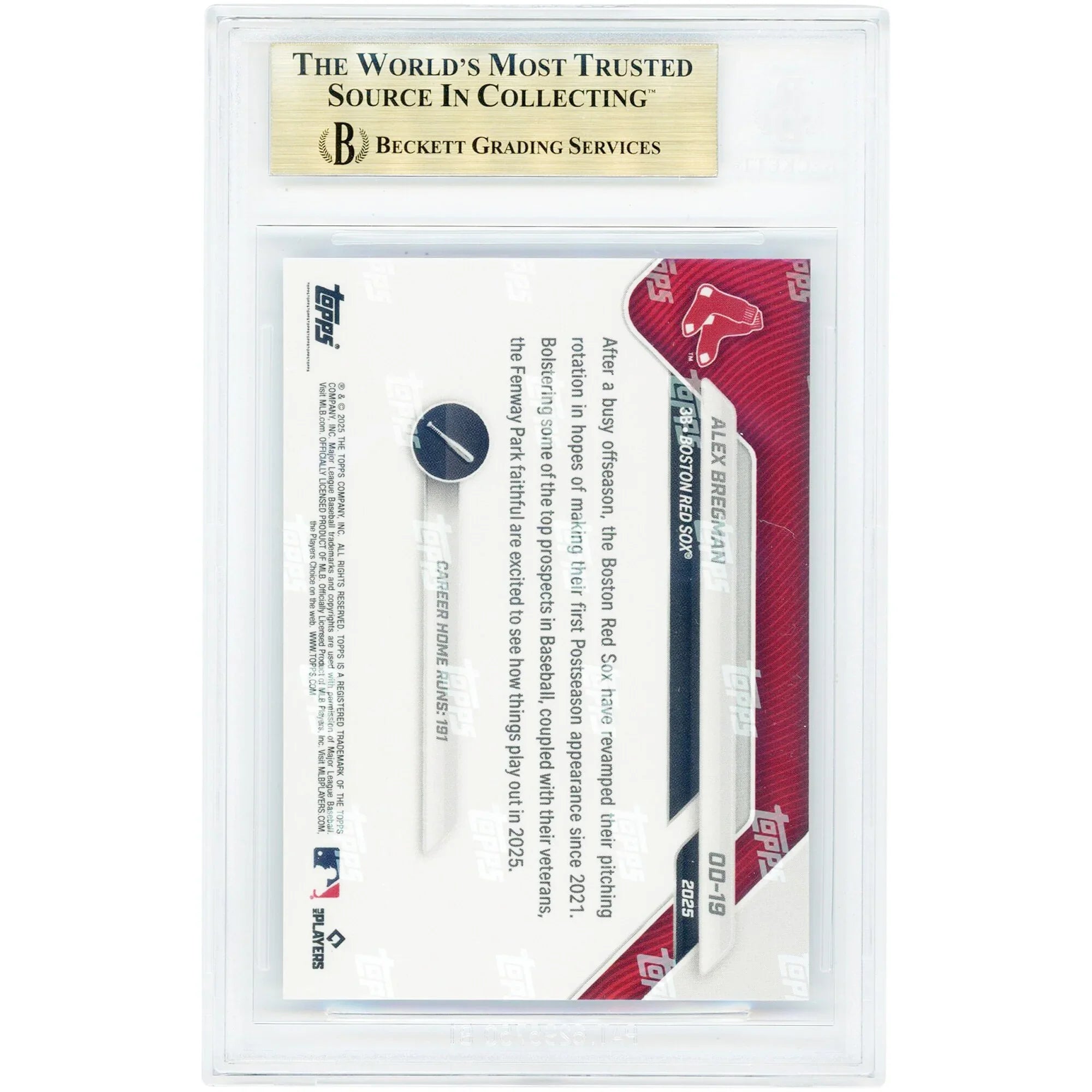 Alex Bregman Signed 2025 Topps Now Card | BGS 10 Authenticated