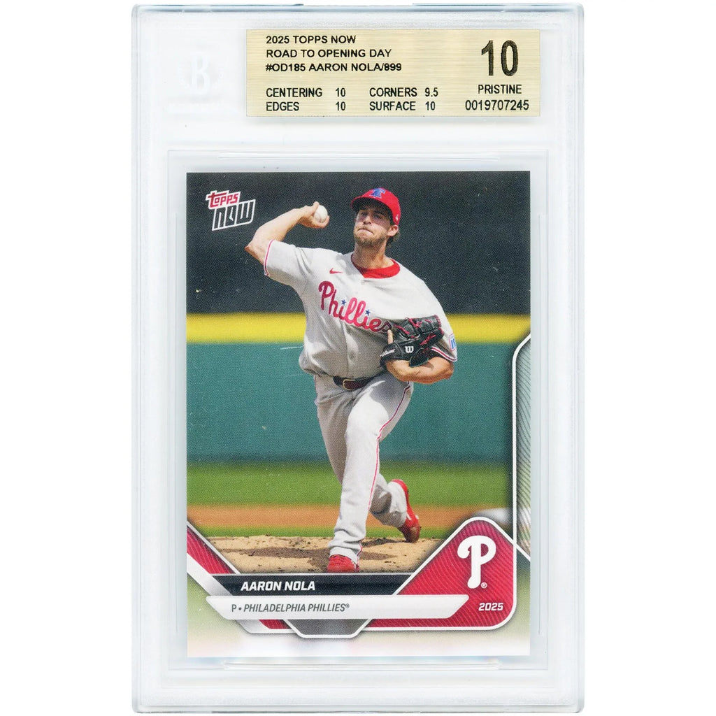 Aaron Nola 2025 Topps Now Road to Opening Day #OD-185 | BGS 10 | 10 9.5 10 10