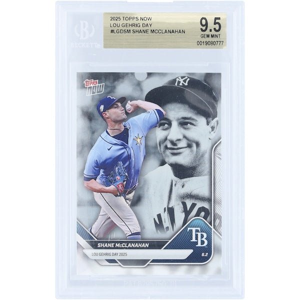 Shane McClanahan Tampa Bay Rays 2025 Topps Now Lou Gehrig Day #LGD-SM BGS Authenticated 9.5 Card